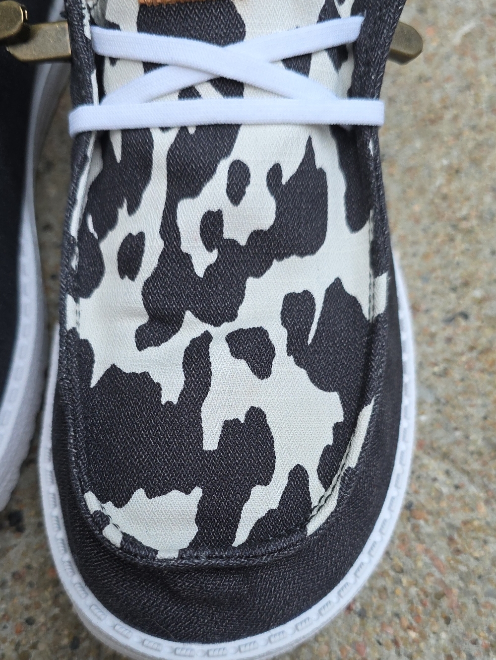 Hey Dude Wendy Animal Black Cow Print Size 8 - Picture 5 of 15